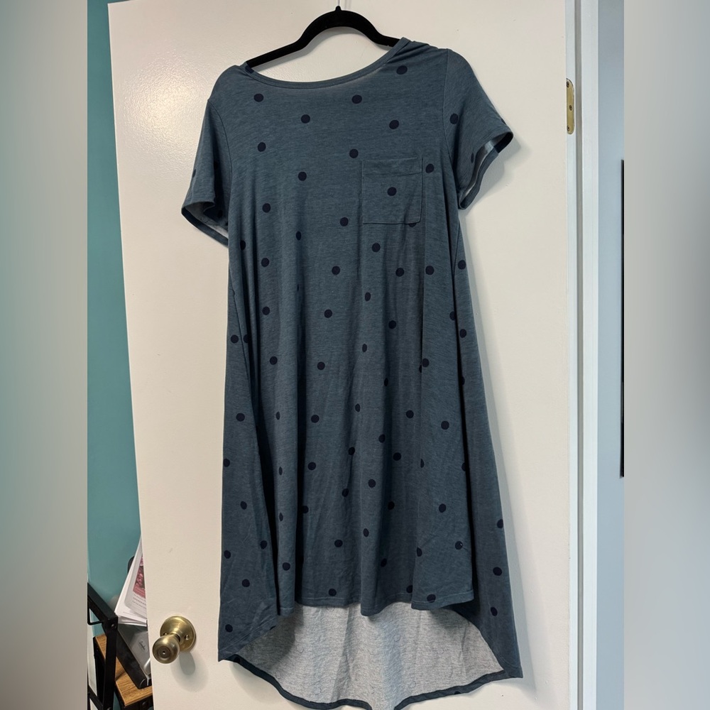 Blue Polka Dot Lularoe Carly Dress